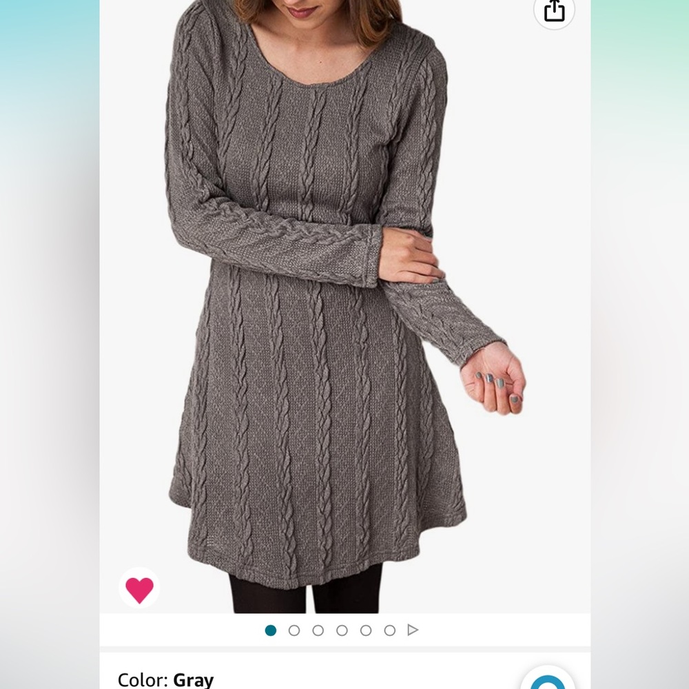 Crewneck Cable-knit Dress